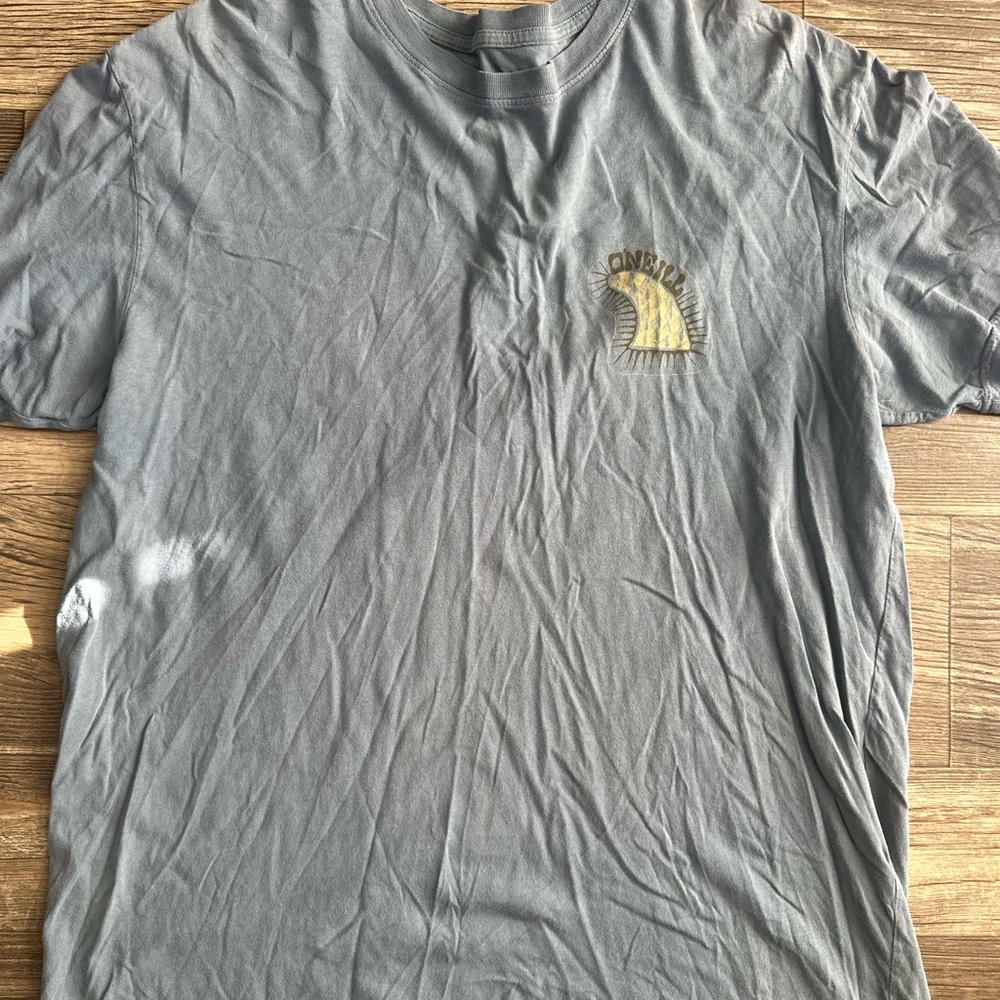 Men's Casual Graphic Tee in Slate Blue with Chest Logo